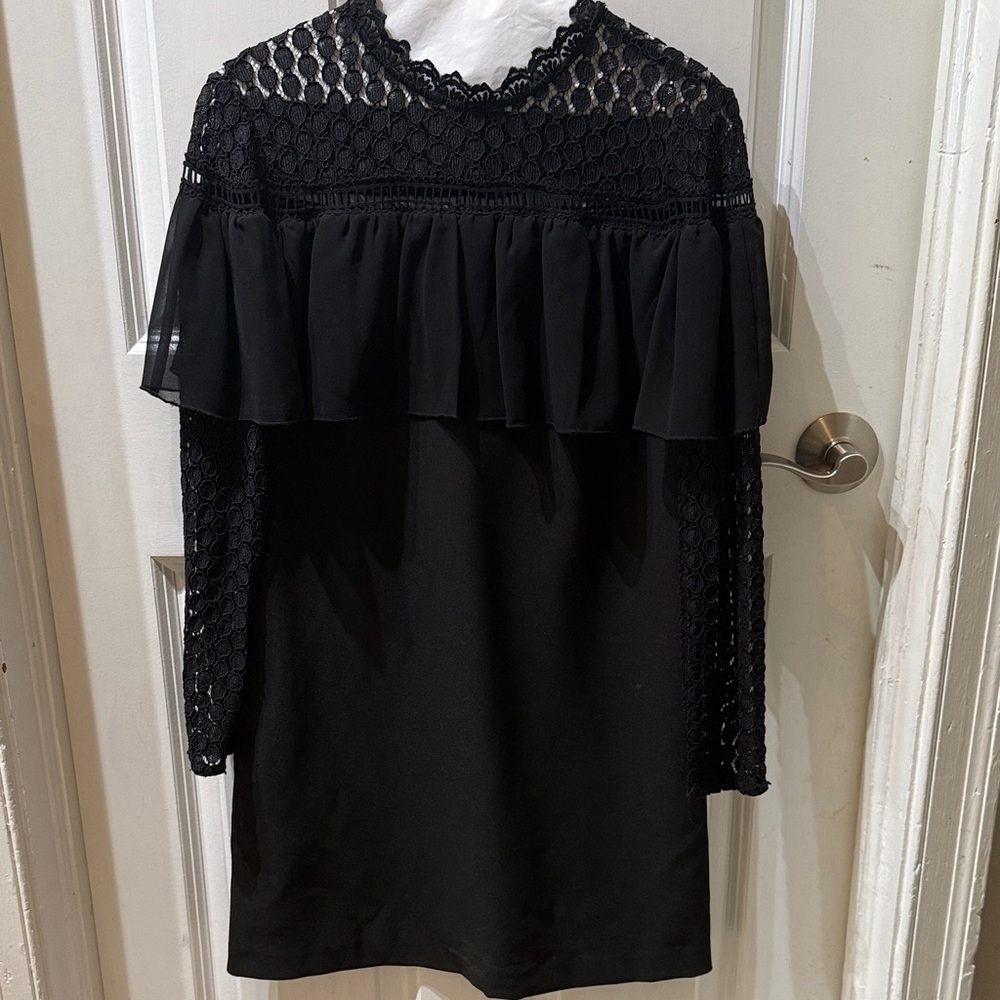 Kensie Elegant Black Lace Long Sleeve Dress NWOT